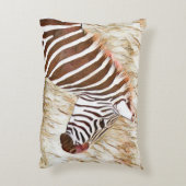 Rustic Waterverf Animal Zebra Accent Kussen (Achterkant (Verticaal))