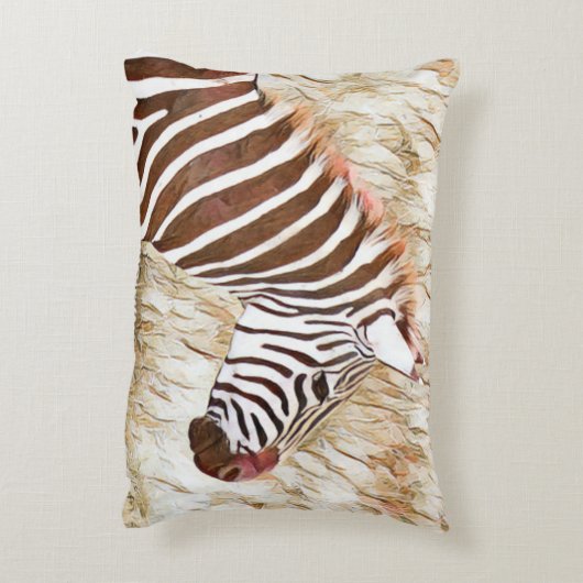 Rustic Waterverf Animal Zebra Accent Kussen (Achterkant (Verticaal))