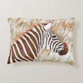 Rustic Waterverf Animal Zebra Accent Kussen (Achterkant)