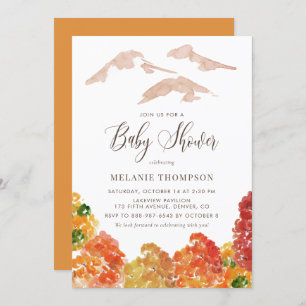 Rustic Waterverf Autumn Forest Herfst Baby shower Kaart