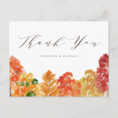 Rustic Waterverf Autumn Forest Herfst Hartelijk da Briefkaart (Voorkant)