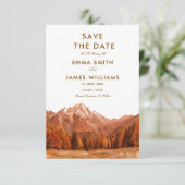 RUSTIC waterverf BERG EENVOUDIG save the date (Staand voorkant)