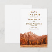 RUSTIC waterverf BERG EENVOUDIG save the date (Voorkant / Achterkant)