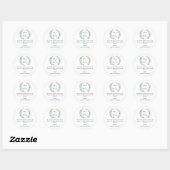 Rustic waterverf bladeren bruiloft Welkom Ronde Sticker (Vel)