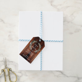 Rustic waterverf bladeren houten trouw Welkom labe Cadeaulabel