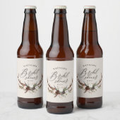 Rustic waterverf bloem botanische bruidsdouche bier etiket (Flessen)