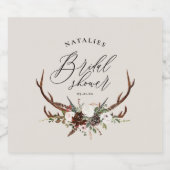 Rustic waterverf bloem botanische bruidsdouche bier etiket (Enkel label)