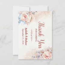 Rustic Waterverf Bloemen Bruiloft Bedankkaart