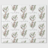 Rustic Waterverf Bos Herten Cadeaupapier (Vlak)