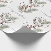 Rustic Waterverf Bos Herten Cadeaupapier (Hoek)