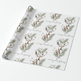 Rustic Waterverf Bos Herten Cadeaupapier