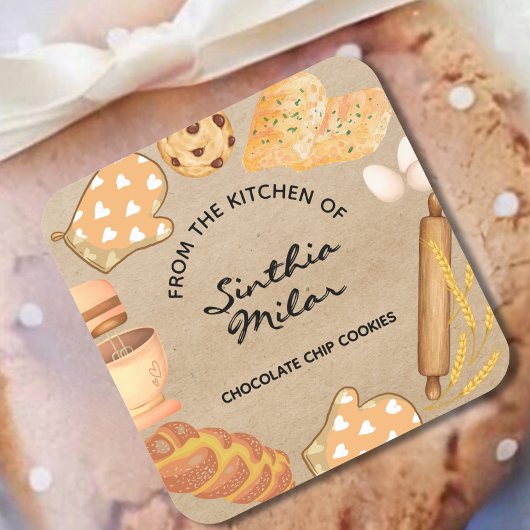 Rustic Waterverf Cookies Label