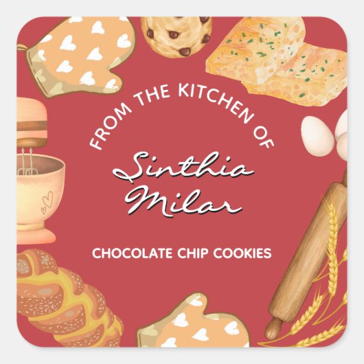 Rustic Waterverf Cookies Label (Voorkant)