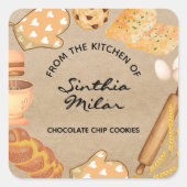 Rustic Waterverf Cookies Label (Voorkant)