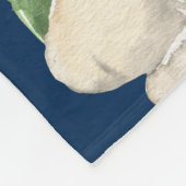 Rustic Waterverf Cute Dinosaur Personalized Navy Fleece Deken (Hoek)