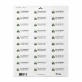 Rustic Waterverf Dennen Retouradres Etiket (Full Sheet)