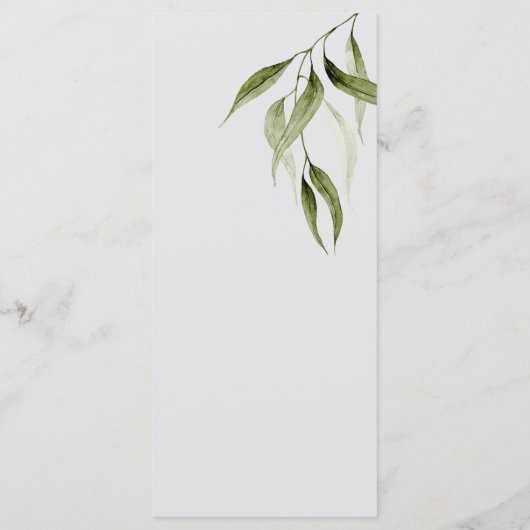 Rustic Waterverf Eucalyptus Groenery Menu (Achterkant)