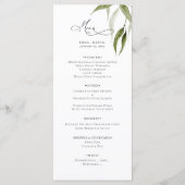Rustic Waterverf Eucalyptus Groenery Menu (Voorkant)