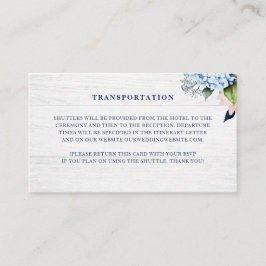 Rustic Waterverf Floral Wedding Transport Informatiekaartje