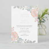 Rustic + Waterverf Folie Uitnodiging (Staand Voorkant)