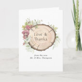 Rustic Waterverf Forest Wedding Photo Bedankkaart (Voorkant)