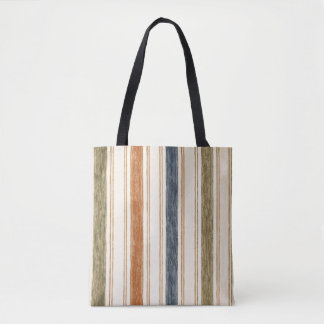 Rustic waterverf gestreepte boodschappentas tote bag