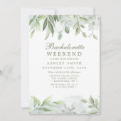 Rustic Waterverf Greenery Bachelorette Weekend Kaart (Voorkant)