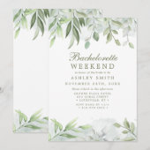 Rustic Waterverf Greenery Bachelorette Weekend Kaart (Voorkant / Achterkant)