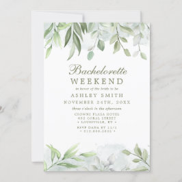 Rustic Waterverf Greenery Bachelorette Weekend Kaart