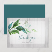 Rustic Waterverf Greenery Bedankt voor je kaarten (Voorkant / Achterkant)