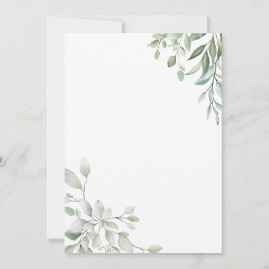 Rustic Waterverf Greenery Floral Bachelorette Kaart (Achterkant)