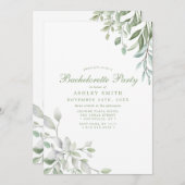 Rustic Waterverf Greenery Floral Bachelorette Kaart (Voorkant / Achterkant)