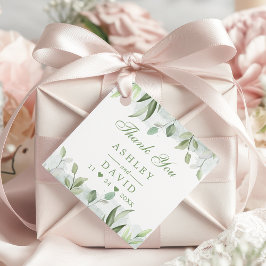 Rustic Waterverf Greenery Floral Dank u Label