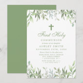 Rustic Waterverf Greenery Floral First Community Kaart (Voorkant / Achterkant)