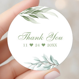 Rustic Waterverf Greenery Floral Ronde Sticker