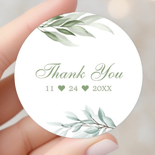 Rustic Waterverf Greenery Floral Ronde Sticker