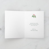 Rustic Waterverf Greenery Foto Merry Kerstmis Feestdagen Kaart (Binnen)