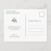 Rustic Waterverf Greenery Foto Merry Kerstmis Feestdagenkaart (Achterkant)