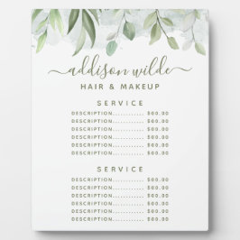 Rustic Waterverf Greenery Price Menu Fotoplaat