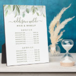 Rustic Waterverf Greenery Price Menu Fotoplaat<br><div class="desc">Rustic Waterverf Greenery Price Menu plaque. Perfect voor een schoonheidssalon,  haarstylist,  make-up kunstenaar of cosmetoloog.</div>