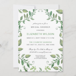 Rustic Waterverf Greenery Vrijgezellenfeest Kaart