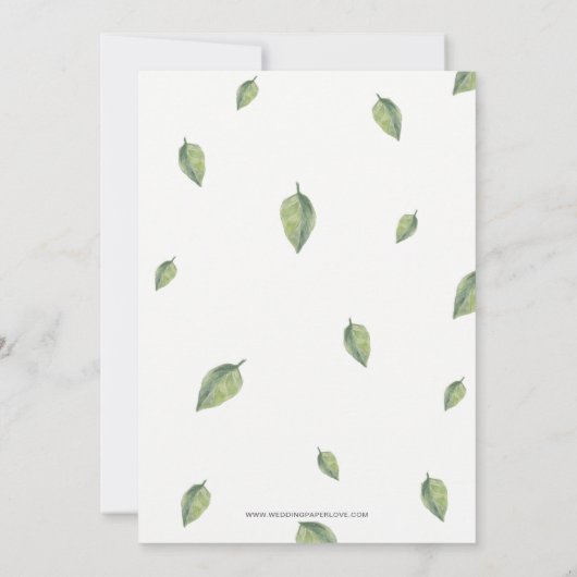 Rustic Waterverf Greenery Vrijgezellenfeest Kaart (Achterkant)