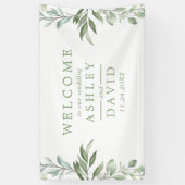 Rustic Waterverf Greenery Wedding Welcome Banner (Verticaal)