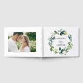 Rustic Waterverf Greenery Wreath Wedding Photo Gastenboek (Volledig)