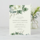 Rustic waterverf groen eucalyptus babyshower kaart (Staand voorkant)