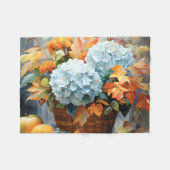 Rustic Waterverf Herfst Bloemstuk Mand Fleece Deken (Voorkant (Horizontaal))