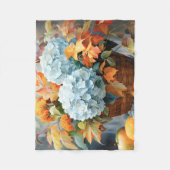 Rustic Waterverf Herfst Bloemstuk Mand Fleece Deken (Voorkant)