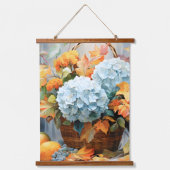 Rustic Waterverf Herfst Bloemstuk Mand Hangend Wandkleed (Voorkant)