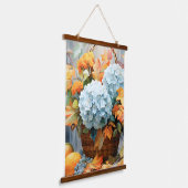 Rustic Waterverf Herfst Bloemstuk Mand Hangend Wandkleed (Gebogen)