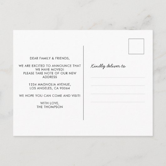 Rustic Waterverf House Home We hebben verhuisd Aankondigingskaart (Achterkant)